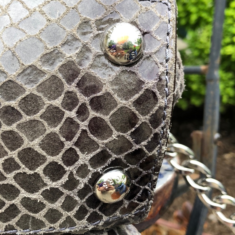 Michael Kors Grey Reptile Skin Handbag - Picture 5 of 8